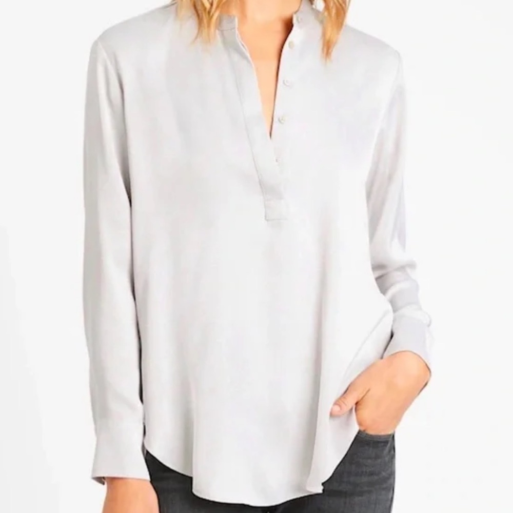 Banana Republic Silky Tunic L Silver NWT